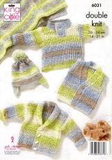Knitting Pattern - King Cole 6031 - Cutie Pie DK - Jacket, Gilet, Sweater, Hat and Blanket